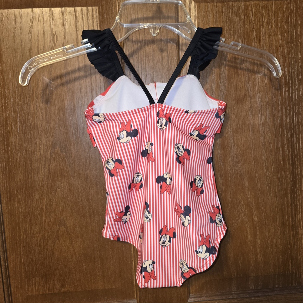 Disney Red and White Minnie Mouse Striped Swimsuit - Picture 3 of 8